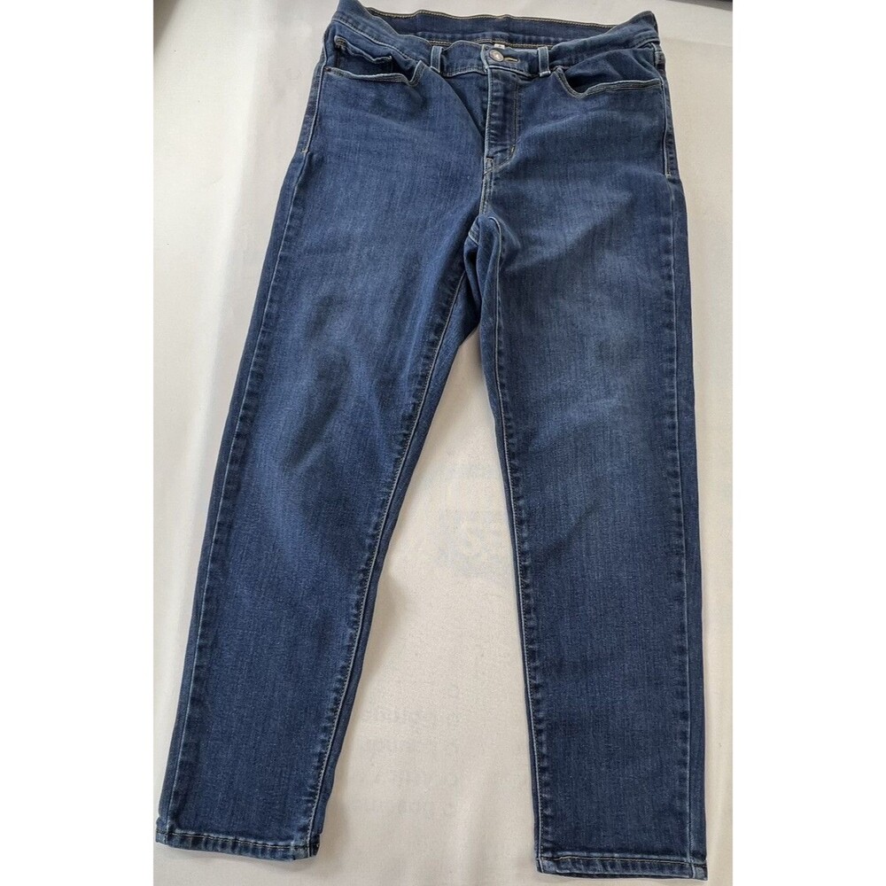 Levis Womens Size 8 Dark Wash 5 Pocket Ankle Length Slim Fit Denim Blue Jeans